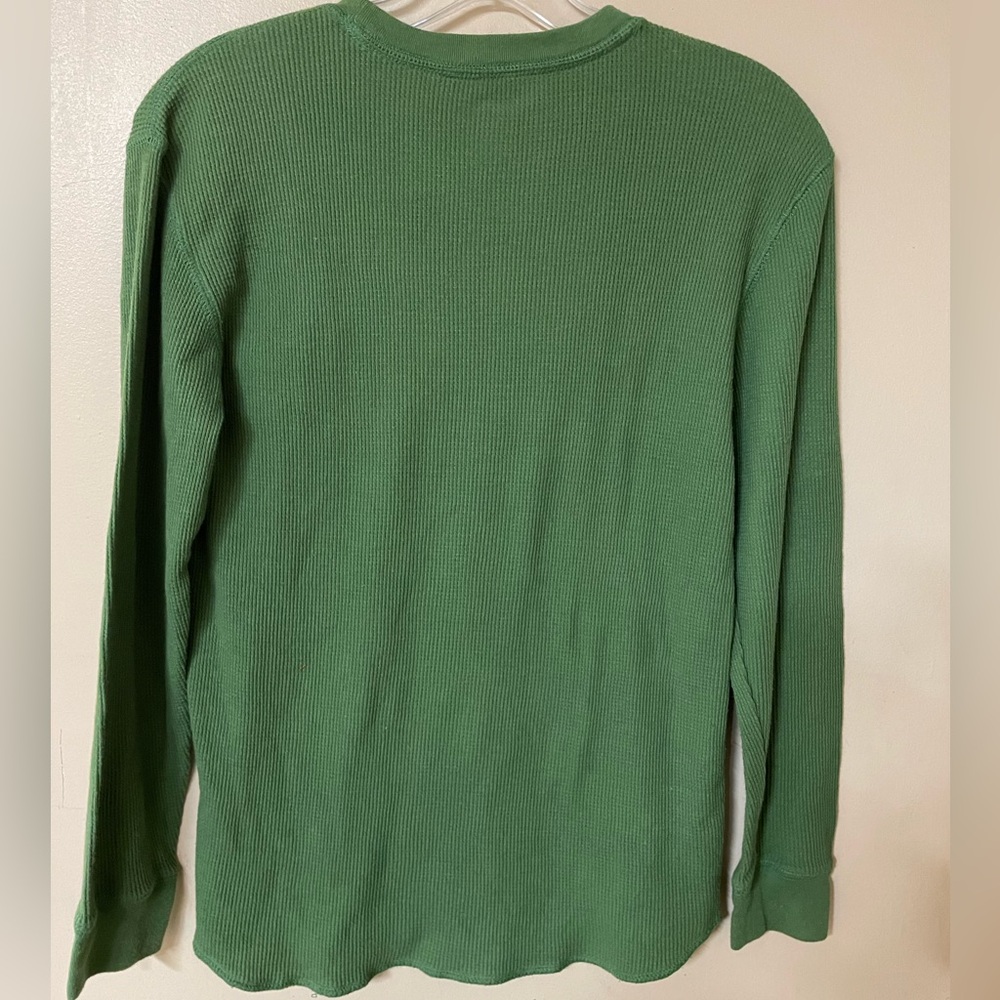 GAP Kids Green Thermal Textured Long Sleeve Boys Shirt Fall/Winter Top size 12 - Picture 3 of 4
